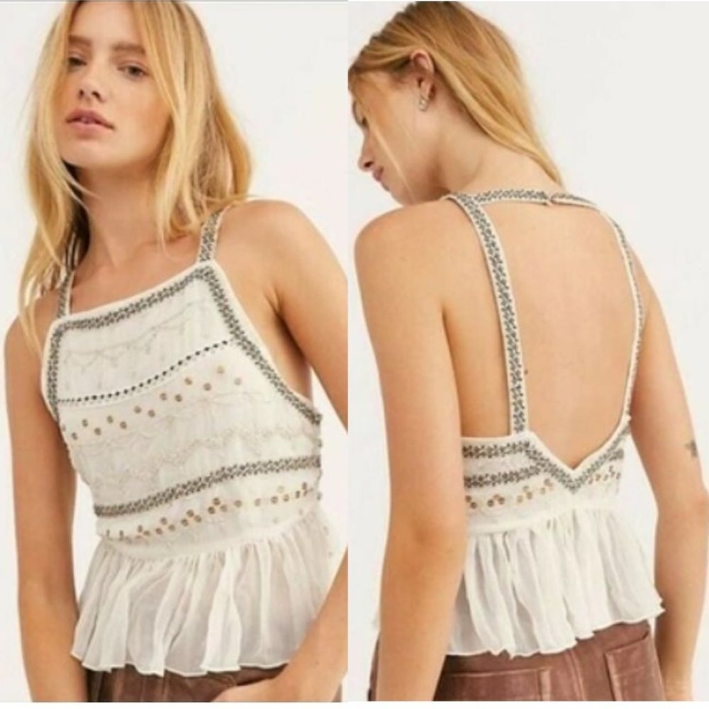 Free People Camille Beaded Camisole